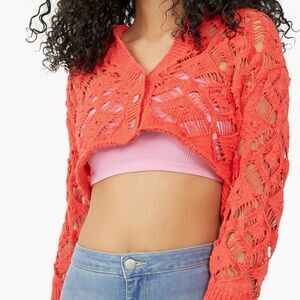 Free People Sedona Cardigan- Guava Berry- Size M- NWT
